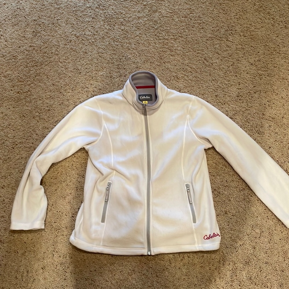 Cabela’s white zip up fleece thermal women’s M